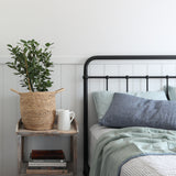 Sage & Grey Stripe French Linen Quilt