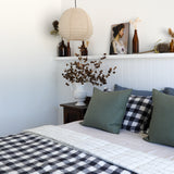 Night Blue & Pinstripe French Linen Quilt