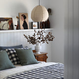 Night Blue & Pinstripe French Linen Quilt