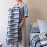 Coastal Blue Stripe Throw