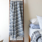 Coastal Blue Stripe Throw