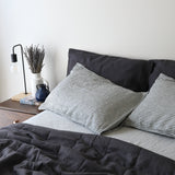 Liquorice Stripe French Linen Pillowcase Pair