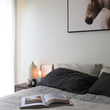 Charcoal & Liquorice Stripe French Linen Quilt