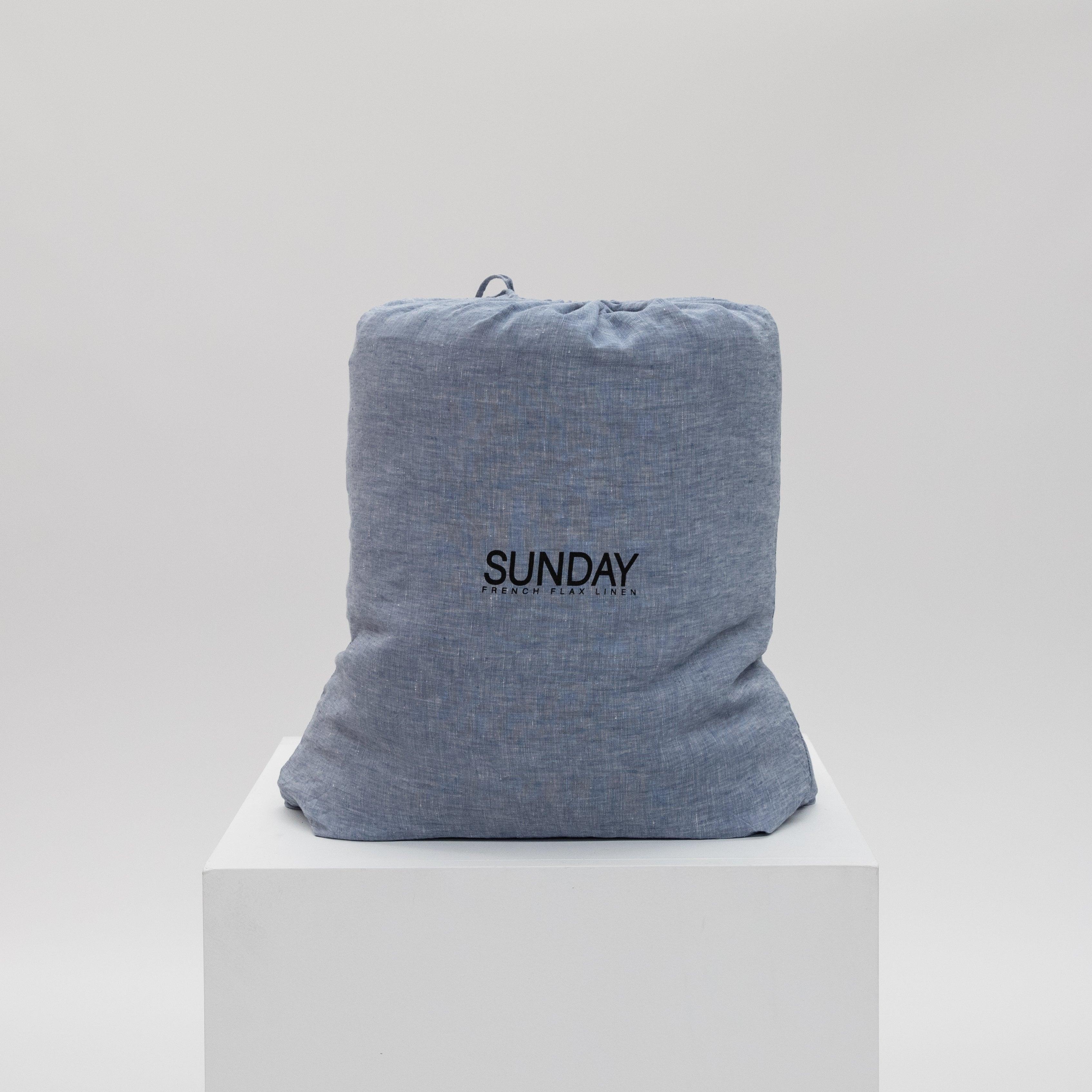 Chambray Stripe Quilt Linen Bag - Sunday Linen