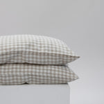 PRE ORDER - Grey Gingham Pillowcase Pair - Sunday Linen
