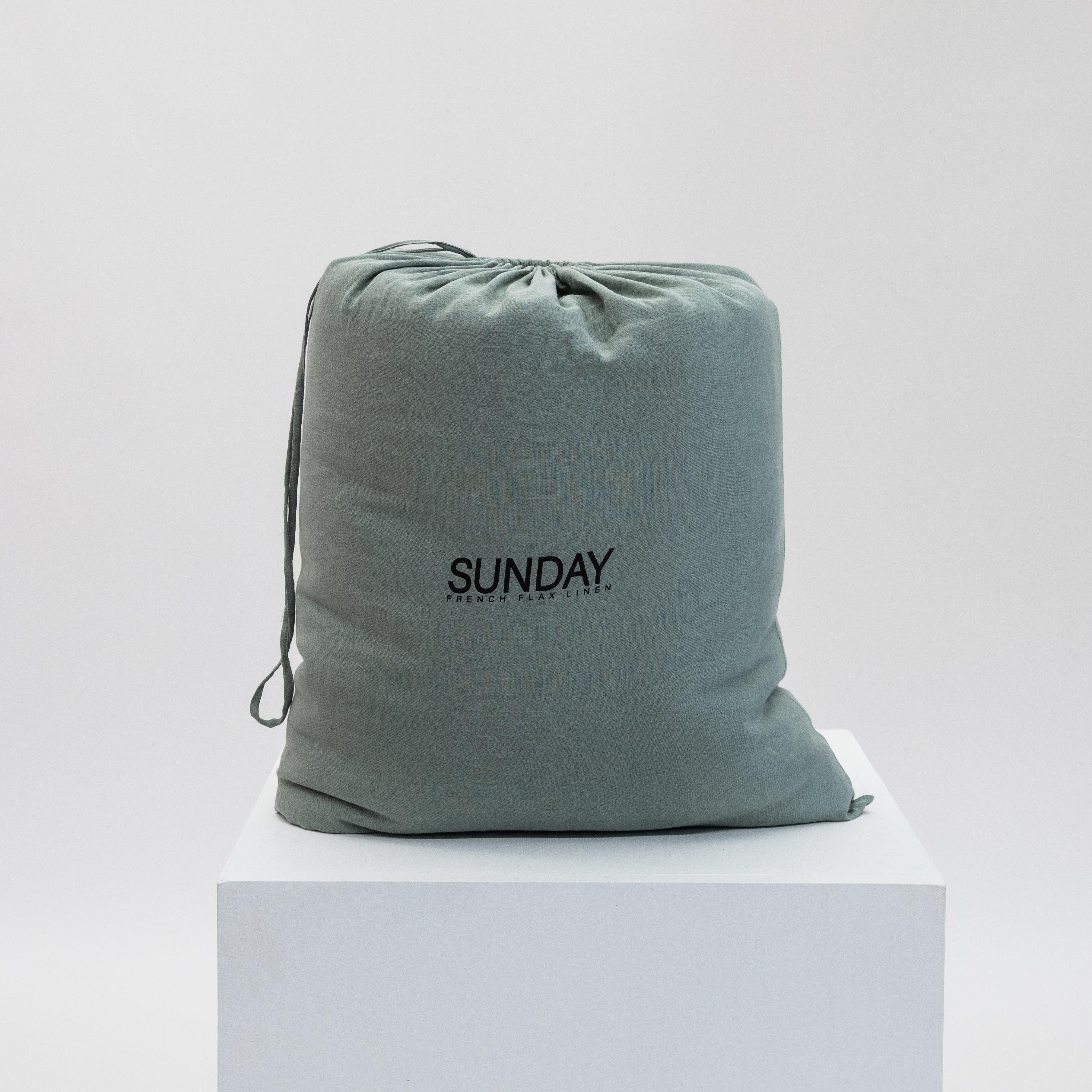 Sage & Pinstripe Quilt Linen Bag - Sunday Linen